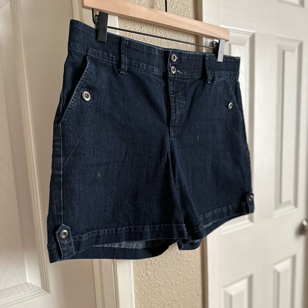 Gloria Vanderbilt Celine High Waist Navy Denim Short Size: 8